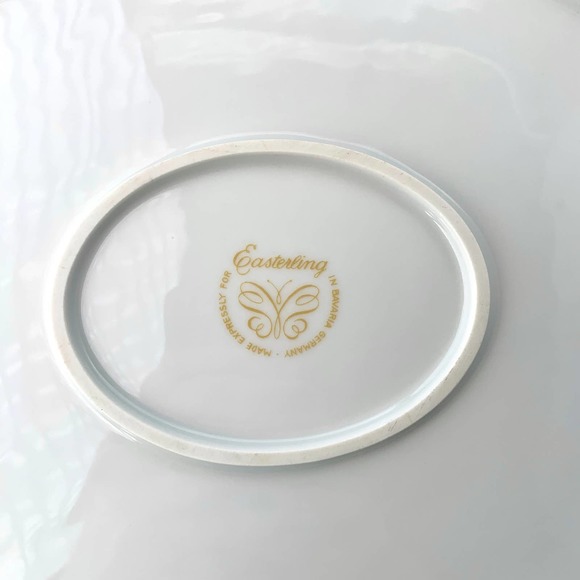 1952 Easterling Bavaria Radiance - Pink Roses Gold Trim - Oval Serving Platter - Picture 3 of 3